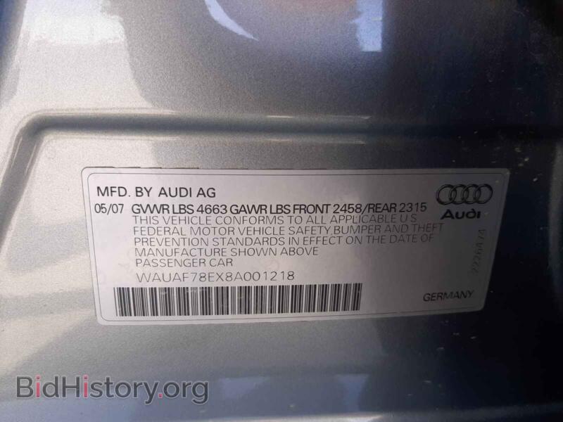 2008 Audi A4 (VIN WAUAF78EX8A001218) — фото 10 из 10