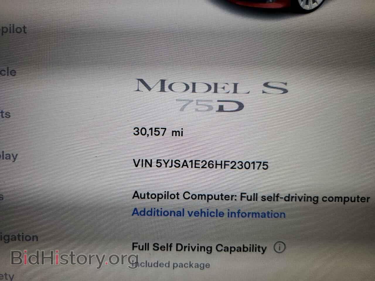 2017 TESLA MODEL S - VIN: 5YJSA1E26HF230175 - Фото 8