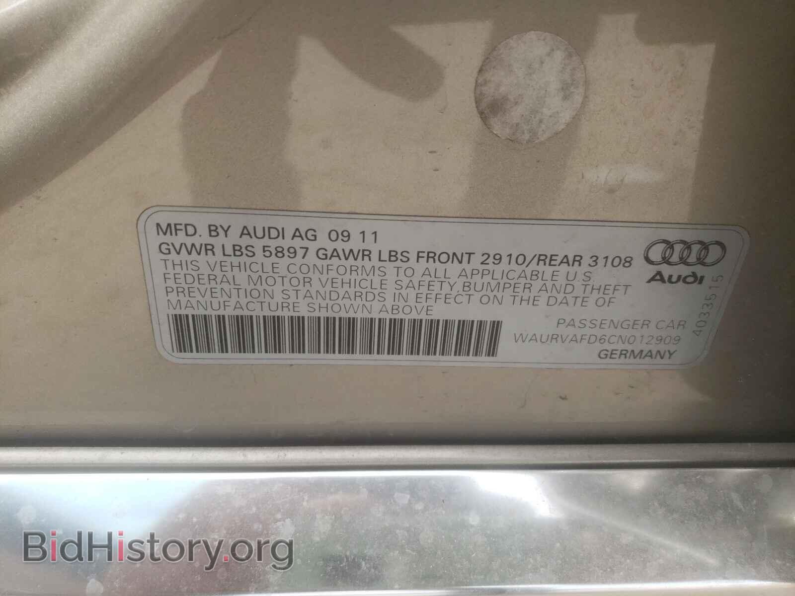 2012 AUDI A8 - VIN: WAURVAFD6CN012909 - Photo 10