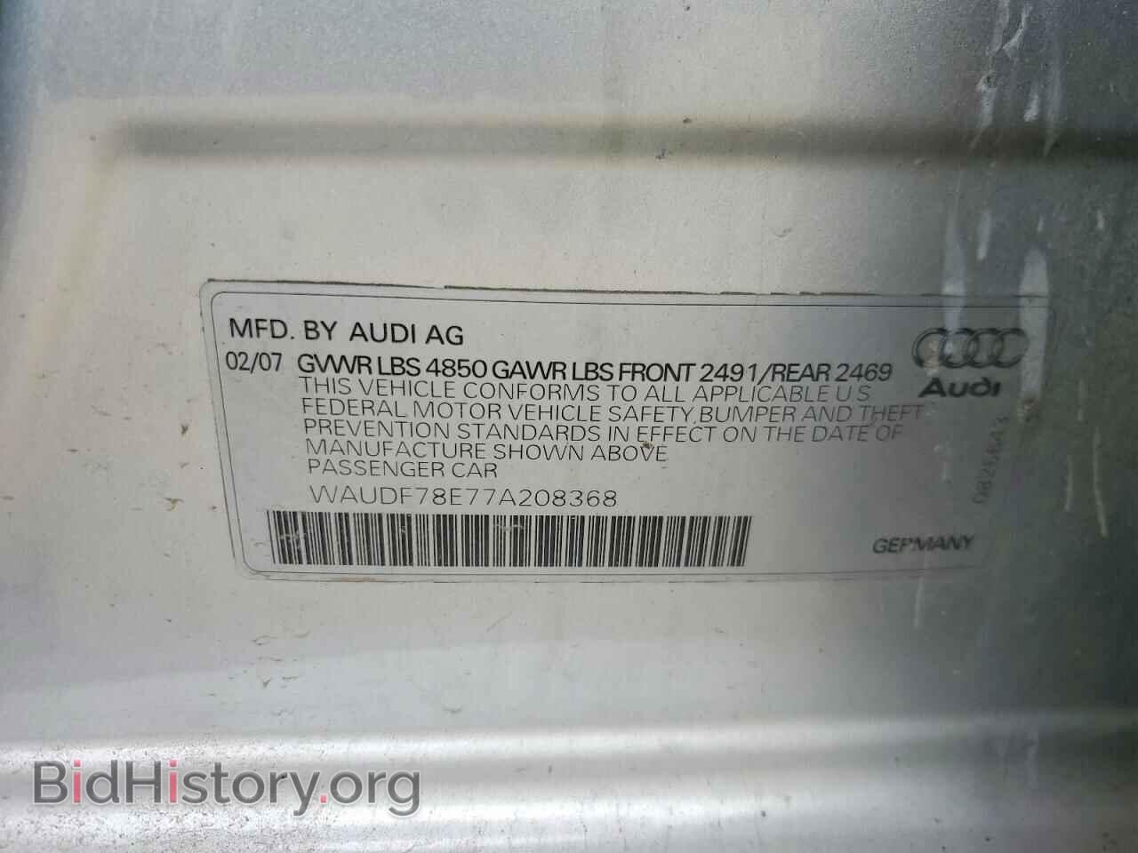 2007 AUDI A4 - VIN: WAUDF78E77A208368 - Фото 12