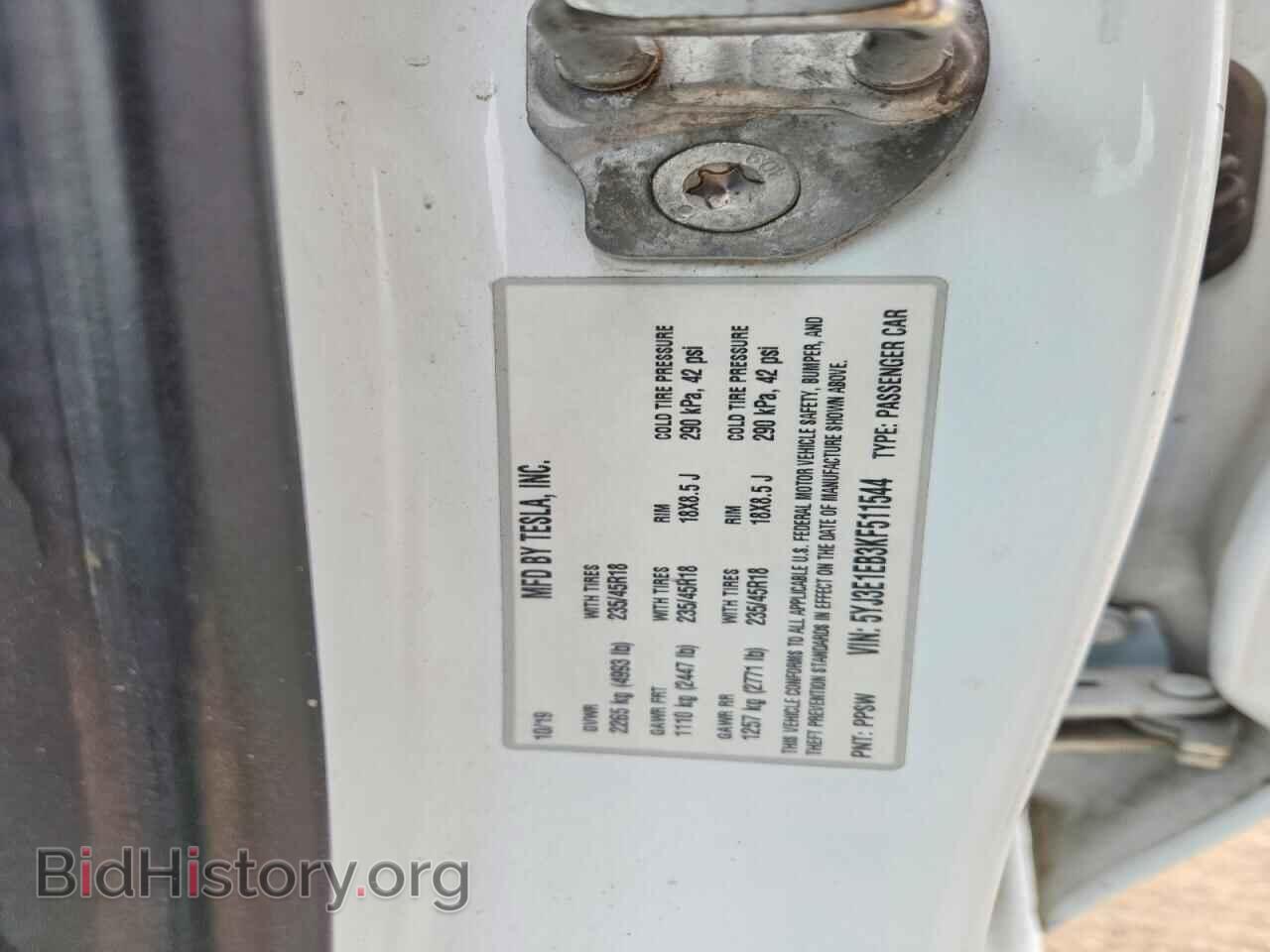 2019 TESLA MODEL 3 - VIN: 5YJ3E1EB3KF511544 - Фото 12