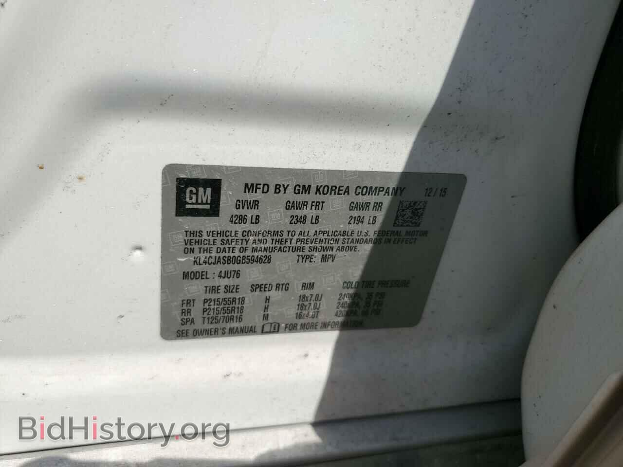 2016 BUICK ENCORE - VIN: KL4CJASB0GB594628 - Фото 14