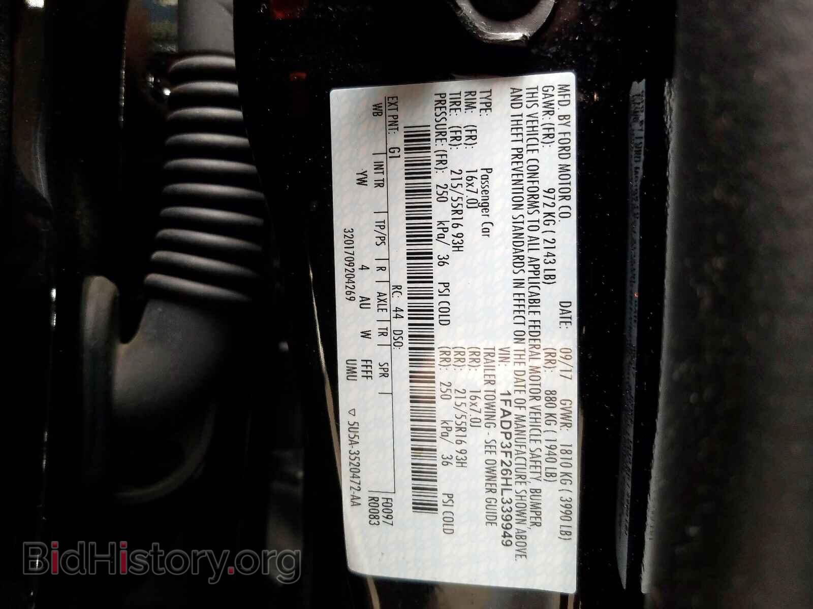 2017 FORD FOCUS - VIN: 1FADP3F26HL339949 - Photo 10