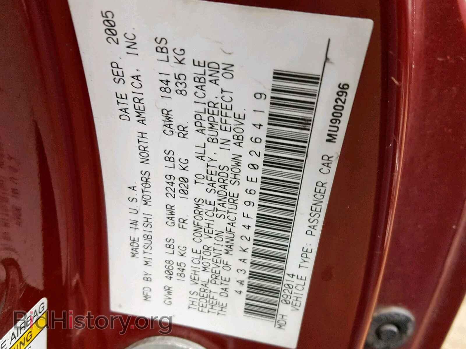 2006 MITSUBISHI ECLIPSE - VIN: 4A3AK24F96E026419 - Photo 10