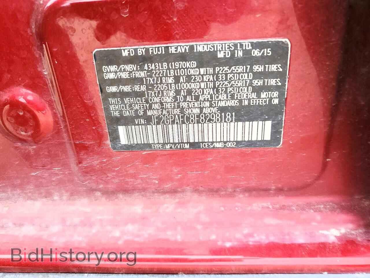 2015 SUBARU XV - VIN: JF2GPAFC8F8298181 - Photo 14
