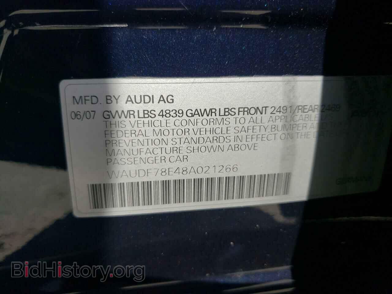 2008 AUDI A4 - VIN: WAUDF78E48A021266 - Фото 10