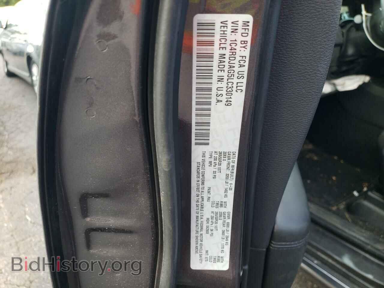 2020 DODGE DURANGO - VIN: 1C4RDJAG5LC330149 - Фото 10