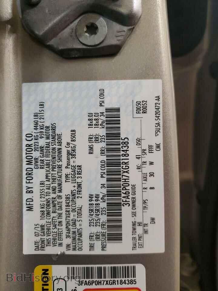 2016 FORD FUSION - VIN: 3FA6P0H7XGR184385 - Фото 13