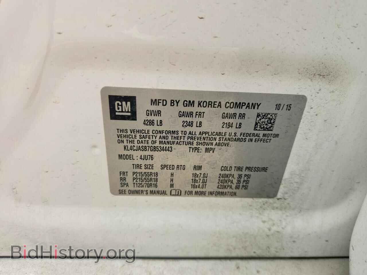 2016 BUICK ENCORE - VIN: KL4CJASB7GB534443 - Photo 12
