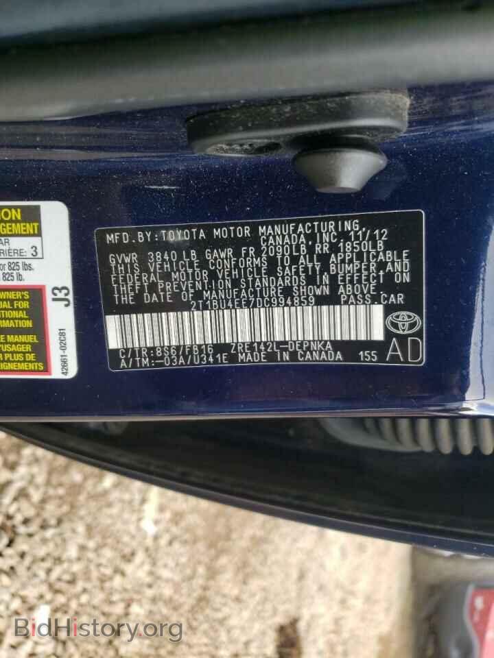 2013 TOYOTA COROLLA - VIN: 2T1BU4EE7DC994859 - Фото 10