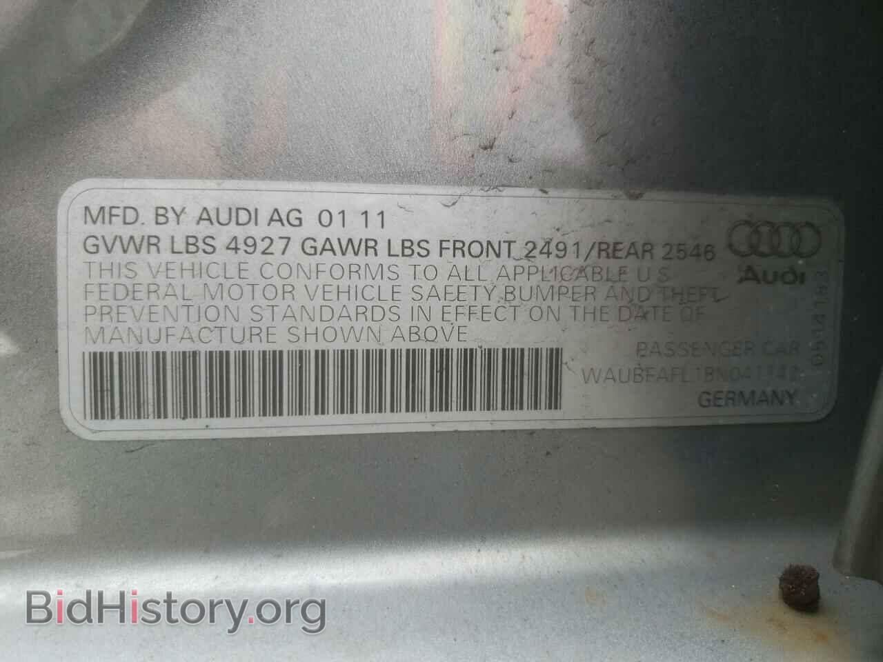 2011 AUDI A4 - VIN: WAUBFAFL1BN041142 - Фото 10