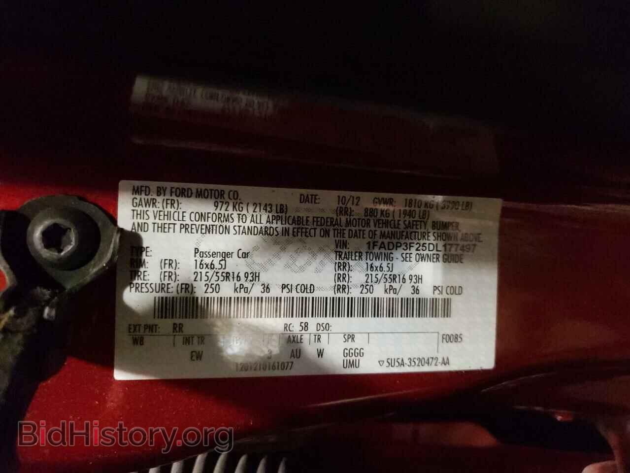 2013 FORD FOCUS - VIN: 1FADP3F25DL177497 - Фото 12