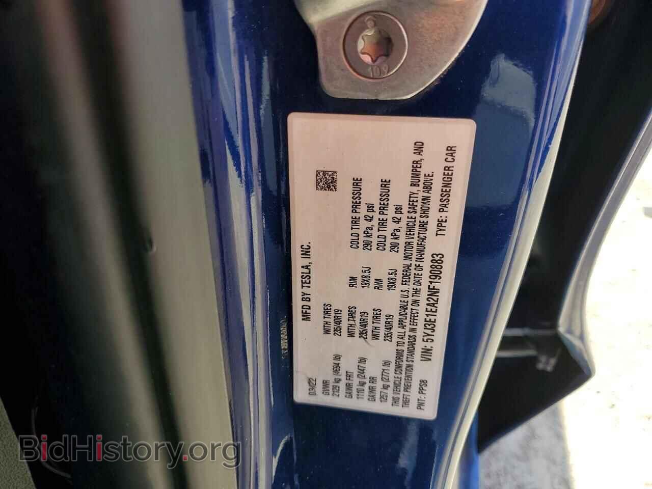 2022 TESLA MODEL 3 - VIN: 5YJ3E1EA2NF190883 - Photo 14