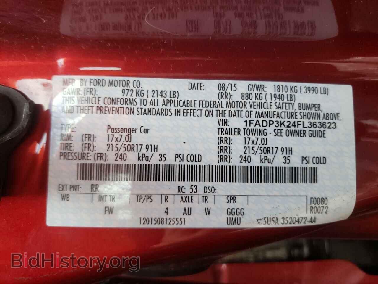 2015 FORD FOCUS - VIN: 1FADP3K24FL363623 - Фото 10