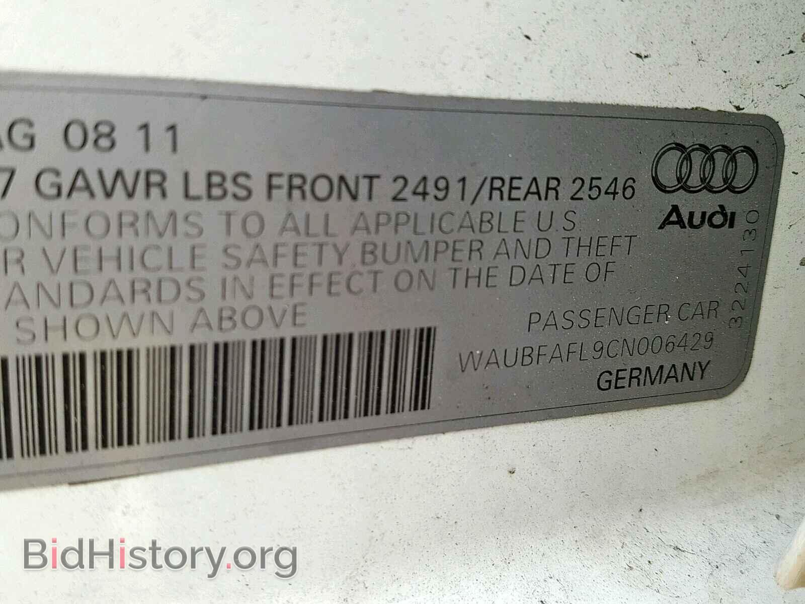 2012 AUDI A4 - VIN: WAUBFAFL9CN006429 - Photo 10