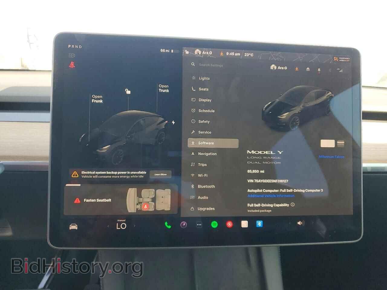 2022 TESLA MODEL Y - VIN: 7SAYGDEE5NF316127 - Photo 9