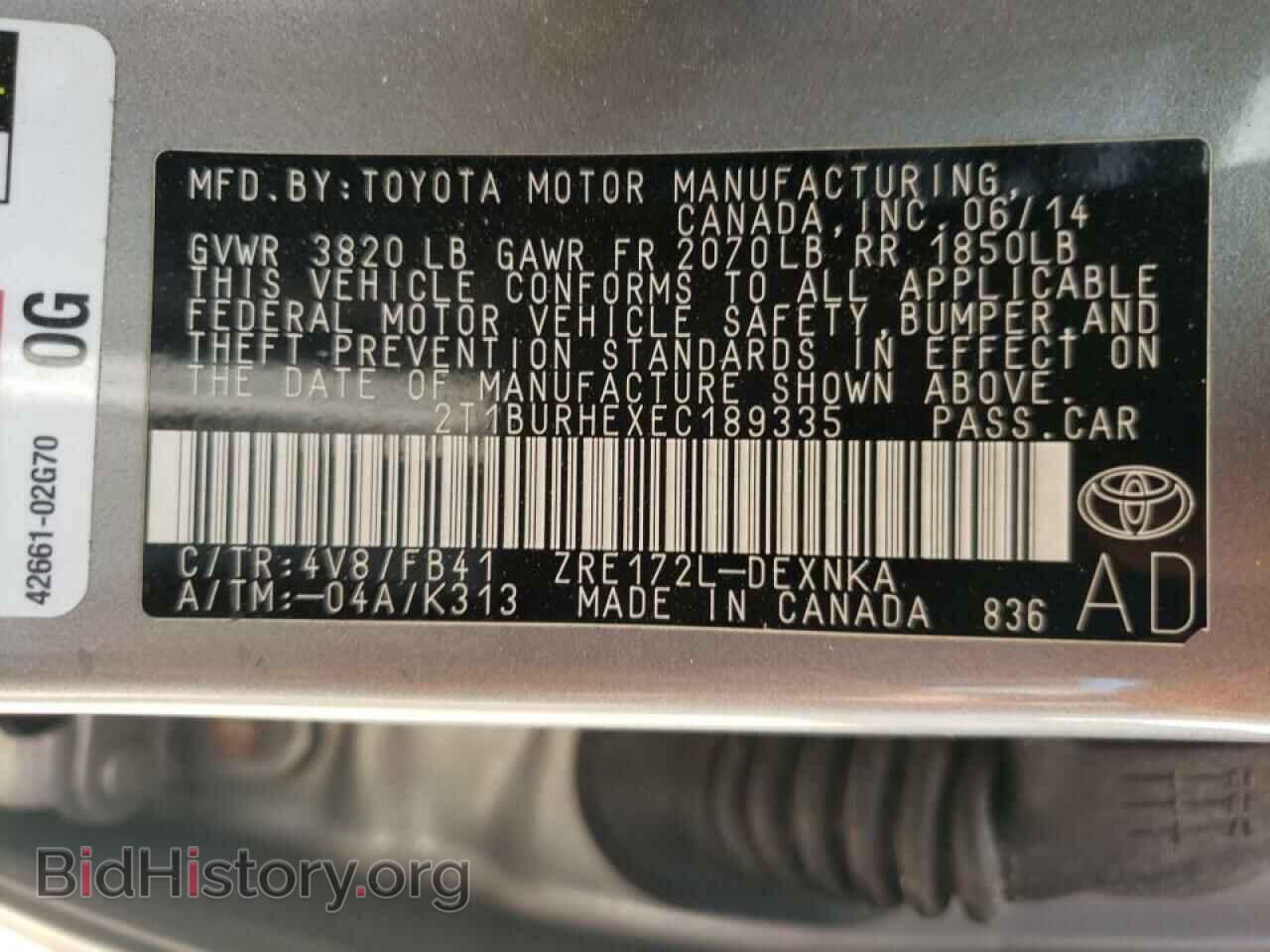2014 TOYOTA COROLLA - VIN: 2T1BURHEXEC189335 - Photo 10