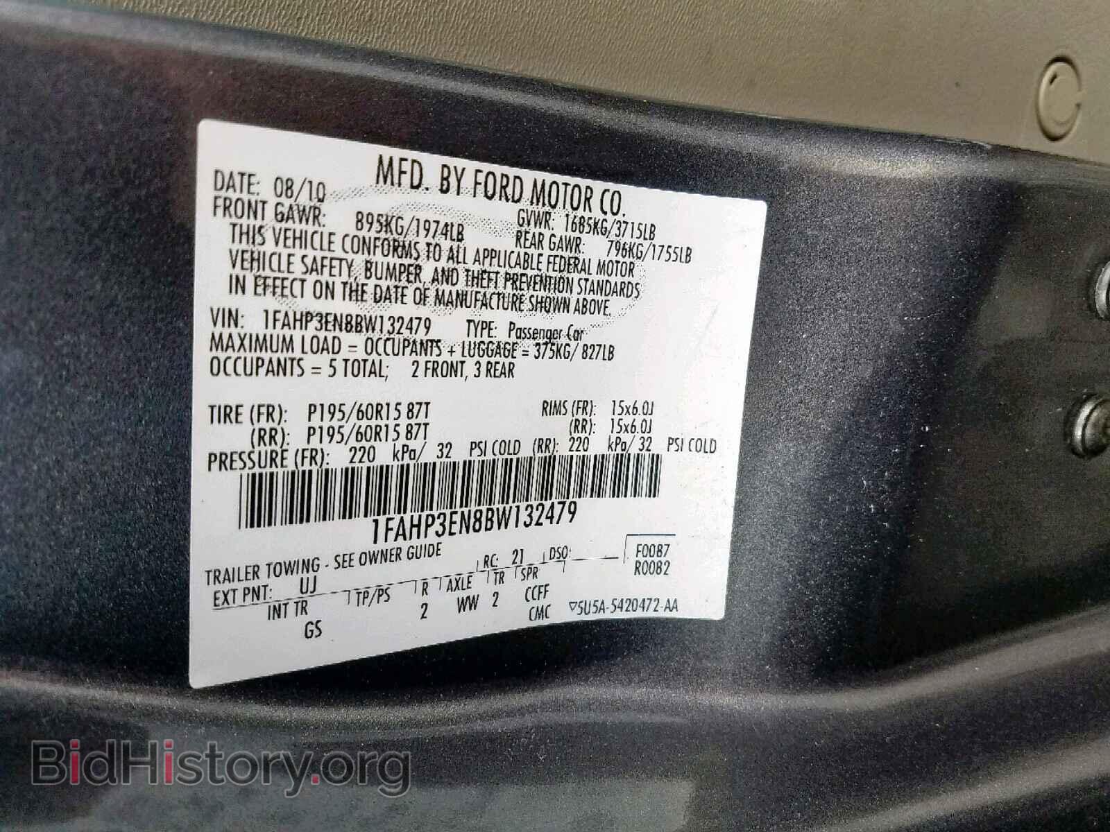 2011 FORD FOCUS - VIN: 1FAHP3EN8BW132479 - Фото 10
