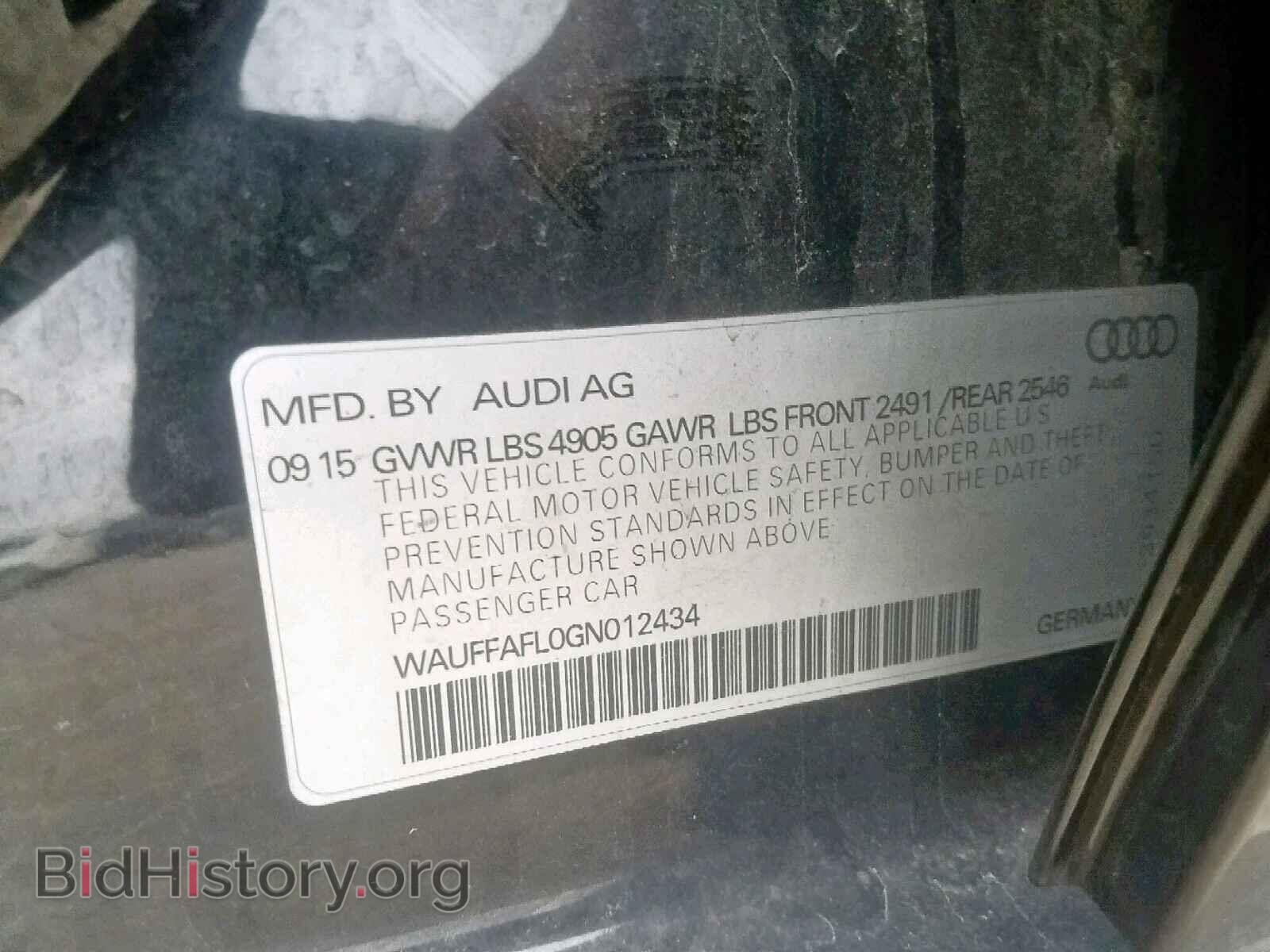 2016 AUDI A4 - VIN: WAUFFAFL0GN012434 - Фото 10