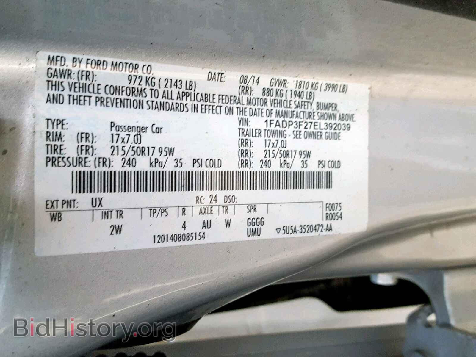 2014 FORD FOCUS SE - VIN: 1FADP3F27EL392039 - Фото 10