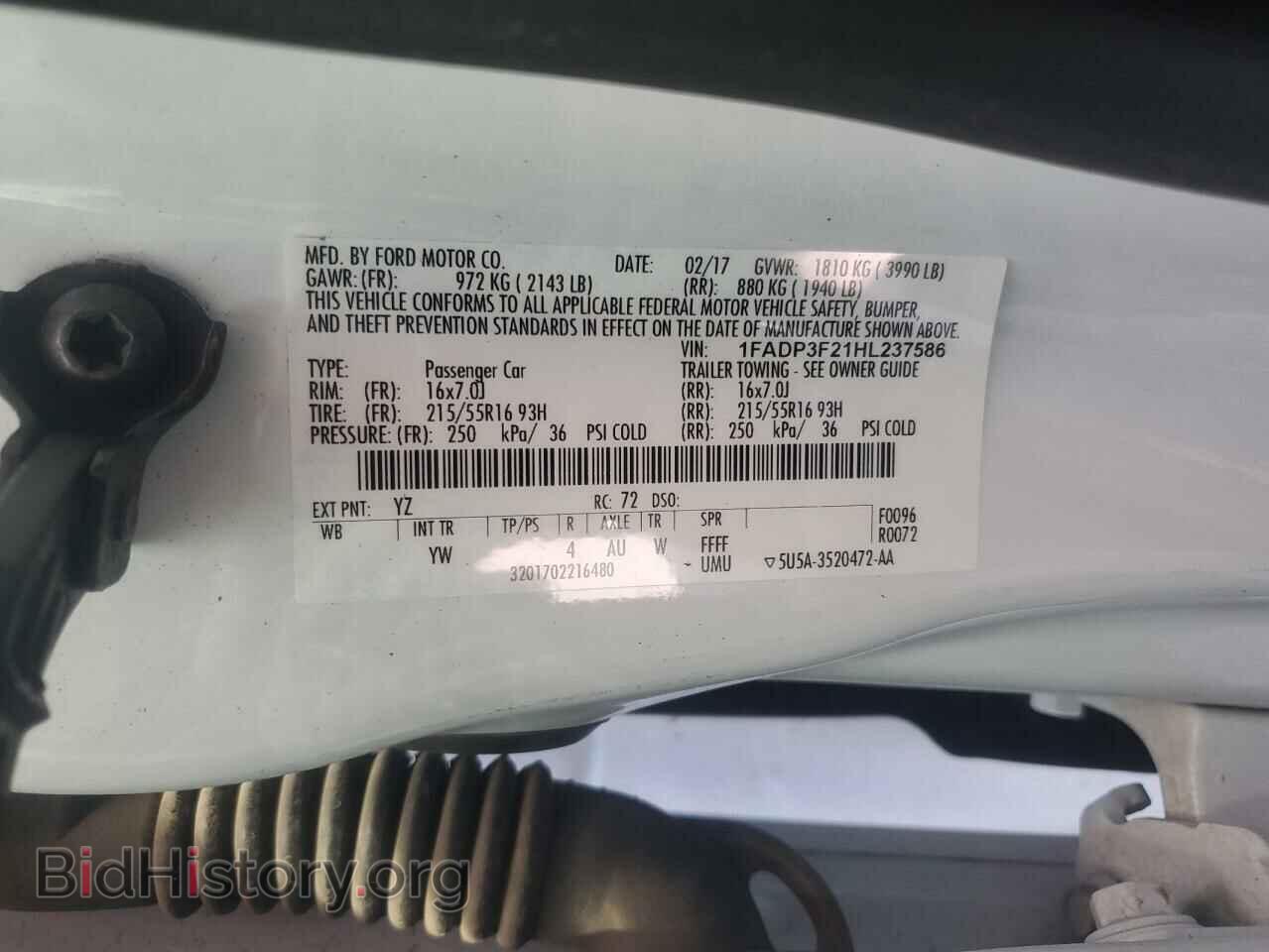 2017 FORD FOCUS - VIN: 1FADP3F21HL237586 - Фото 12