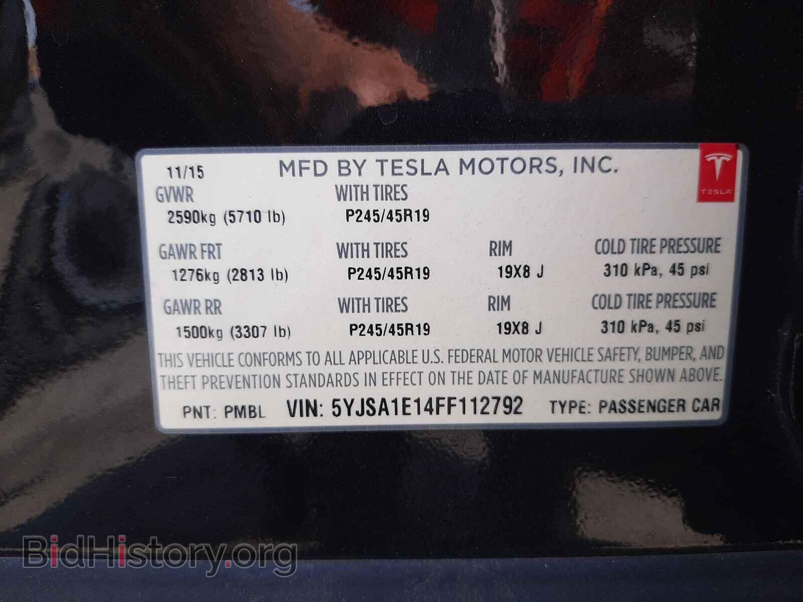 2015 TESLA MODEL S - VIN: 5YJSA1E14FF112792 - Photo 10