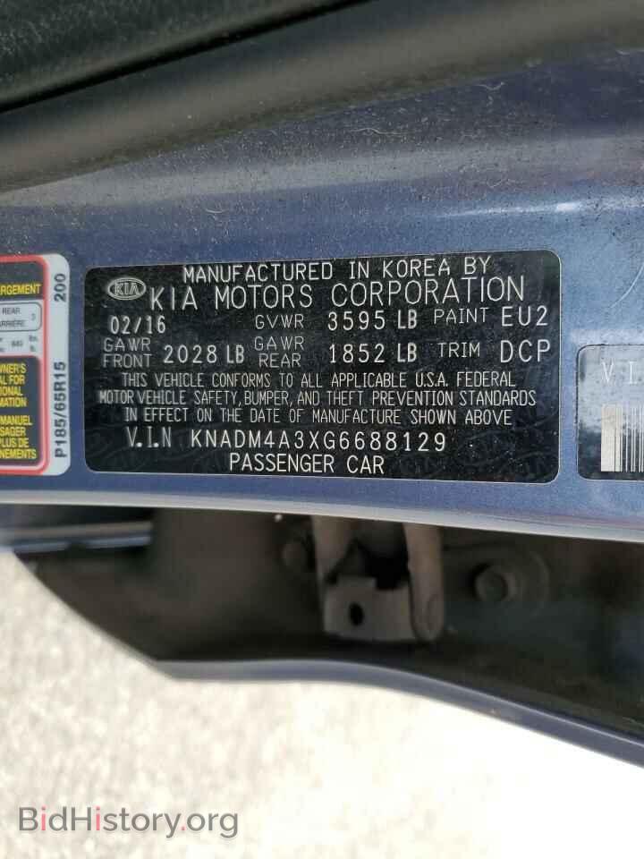 2016 KIA RIO - VIN: KNADM4A3XG6688129 - Фото 10