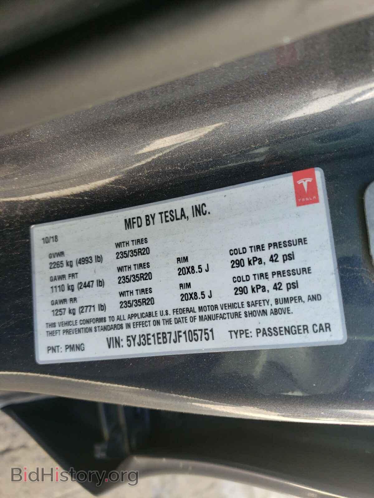 2018 TESLA MODEL 3 - VIN: 5YJ3E1EB7JF105751 - Photo 10