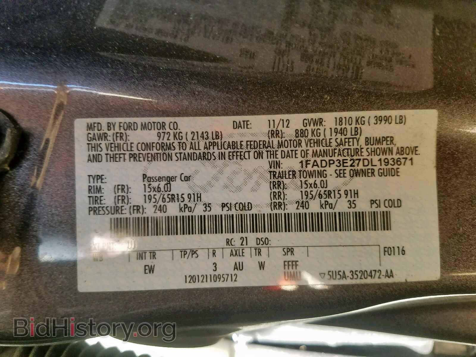 2013 FORD FOCUS - VIN: 1FADP3E27DL193671 - Фото 10