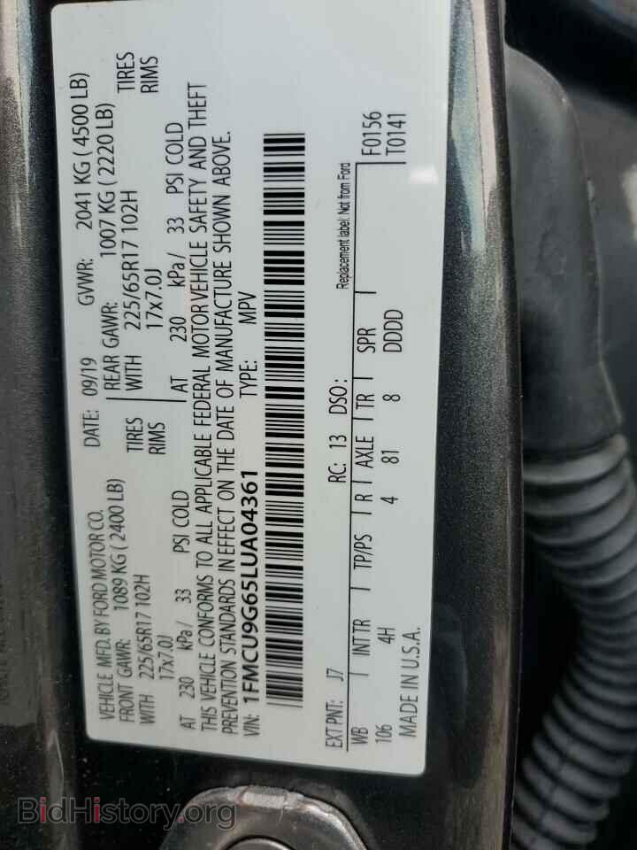 2020 FORD ESCAPE - VIN: 1FMCU9G65LUA04361 - Photo 12