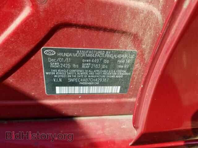 2012 HYUNDAI SONATA - VIN: 5NPEC4AB7CH429387 - Фото 10