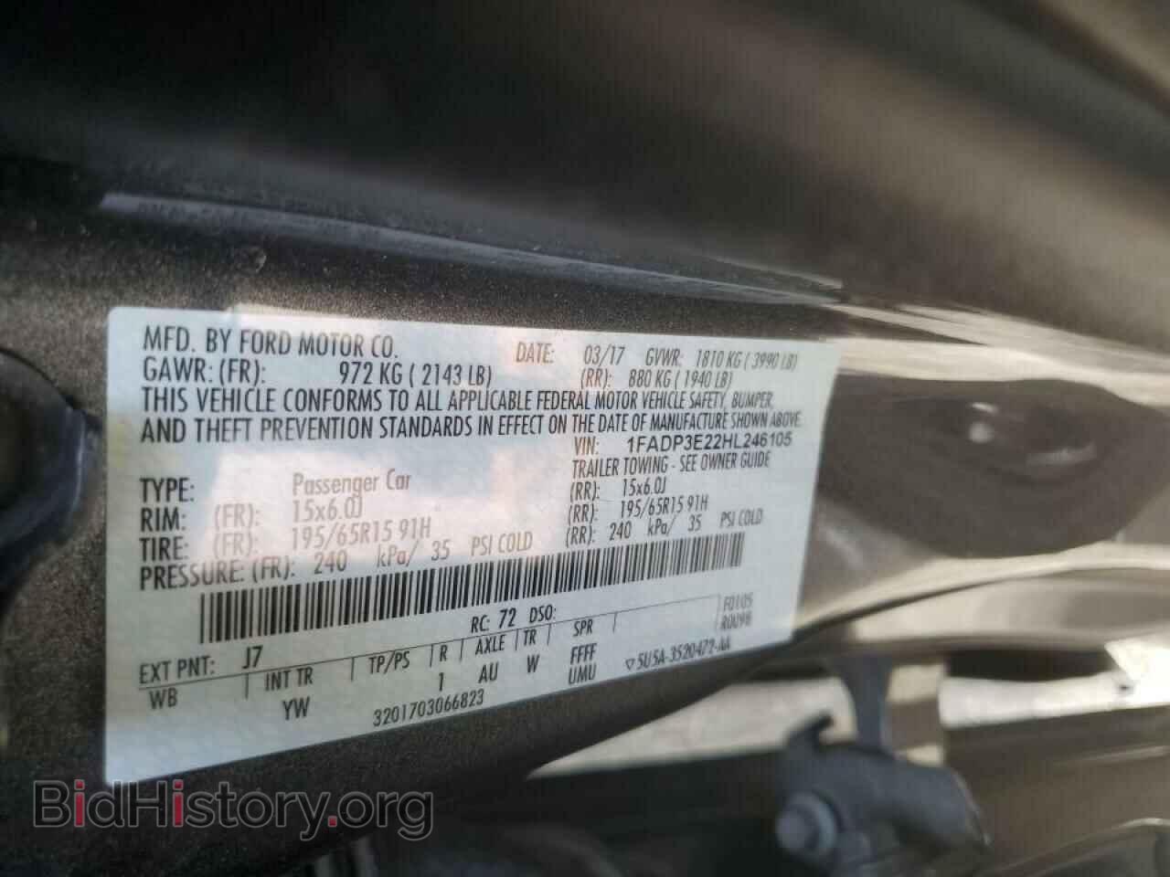 2017 FORD FOCUS - VIN: 1FADP3E22HL246105 - Фото 10
