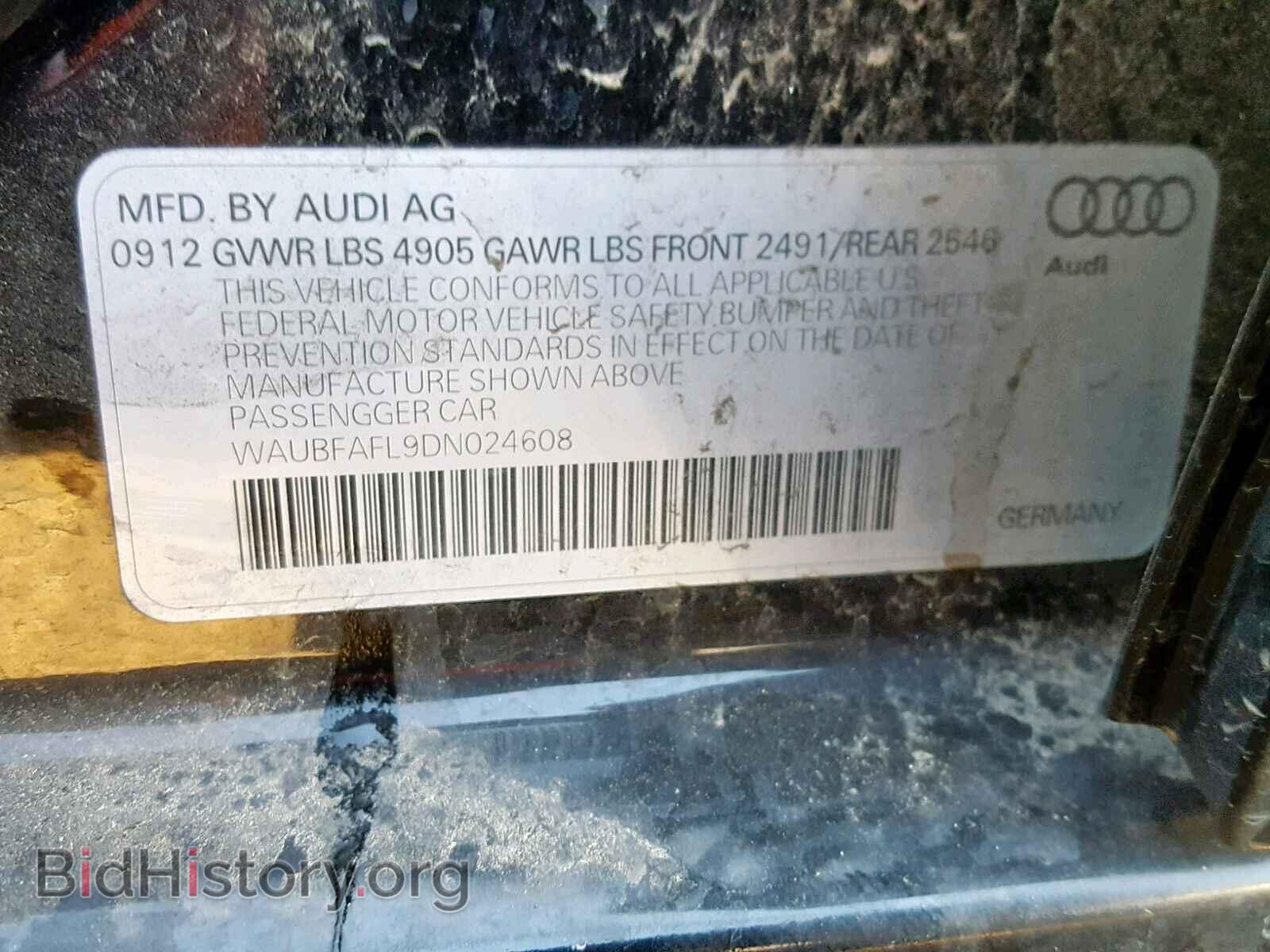 2013 AUDI A4 - VIN: WAUBFAFL9DN024608 - Photo 10