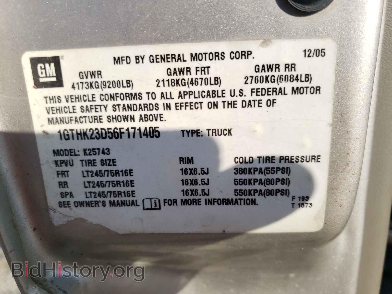 2006 GMC SIERRA - VIN: 1GTHK23D56F171405 - Фото 10