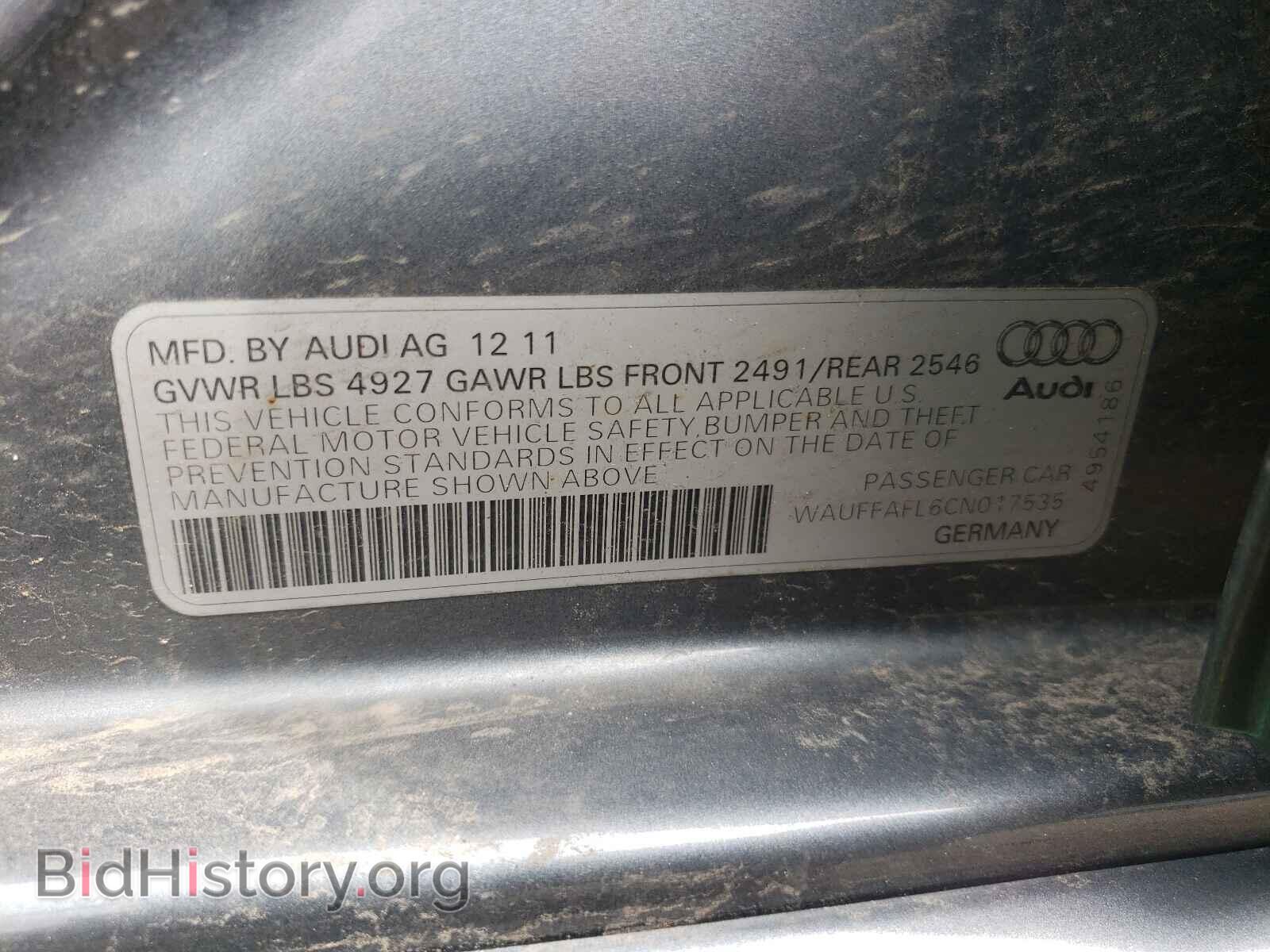 2012 AUDI A4 - VIN: WAUFFAFL6CN017535 - Фото 10