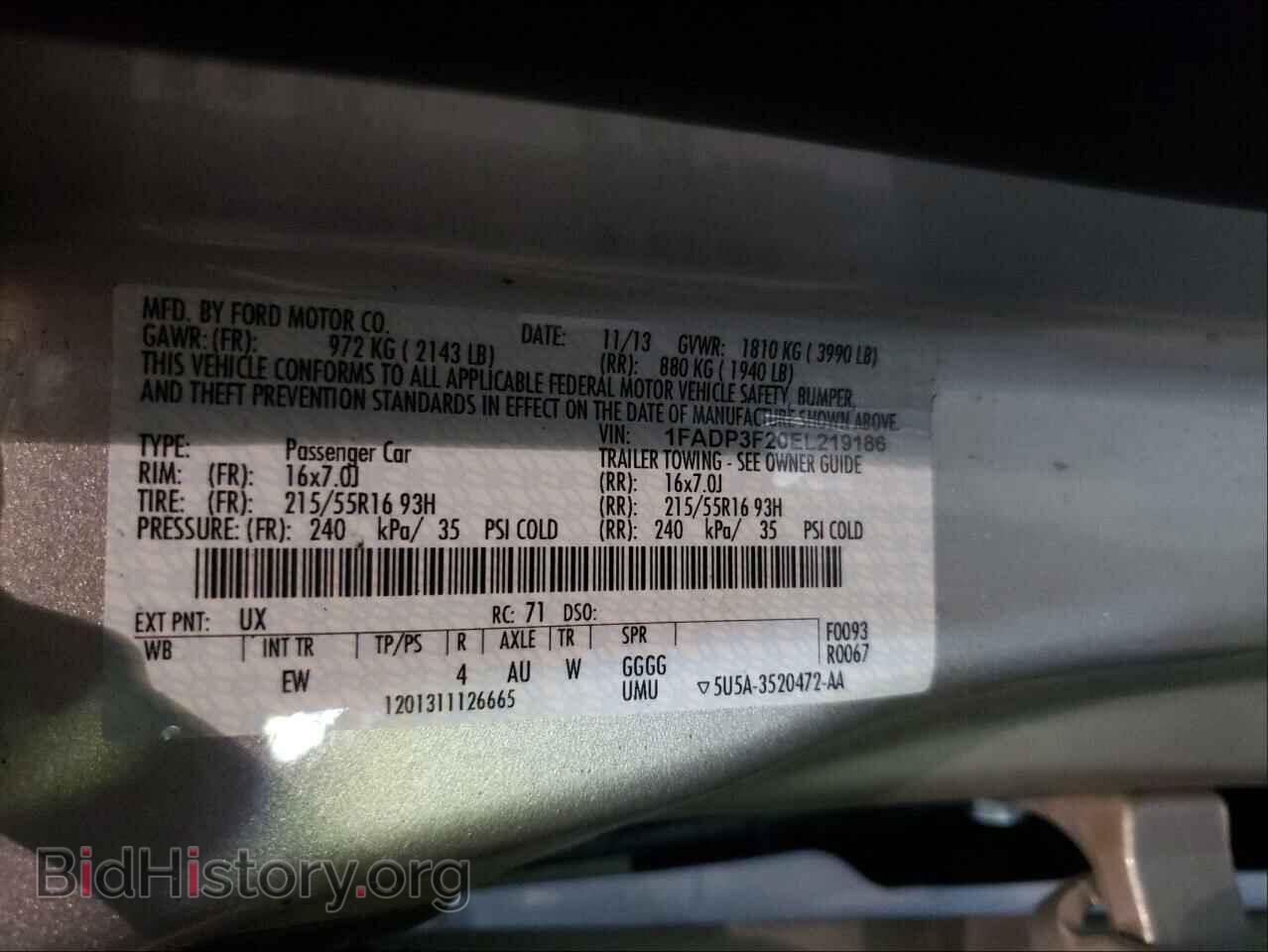 2014 FORD FOCUS - VIN: 1FADP3F20EL219186 - Photo 10