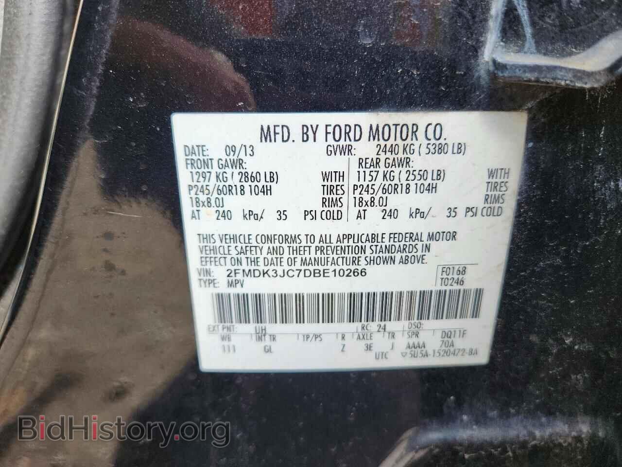 2013 FORD EDGE - VIN: 2FMDK3JC7DBE10266 - Photo 14