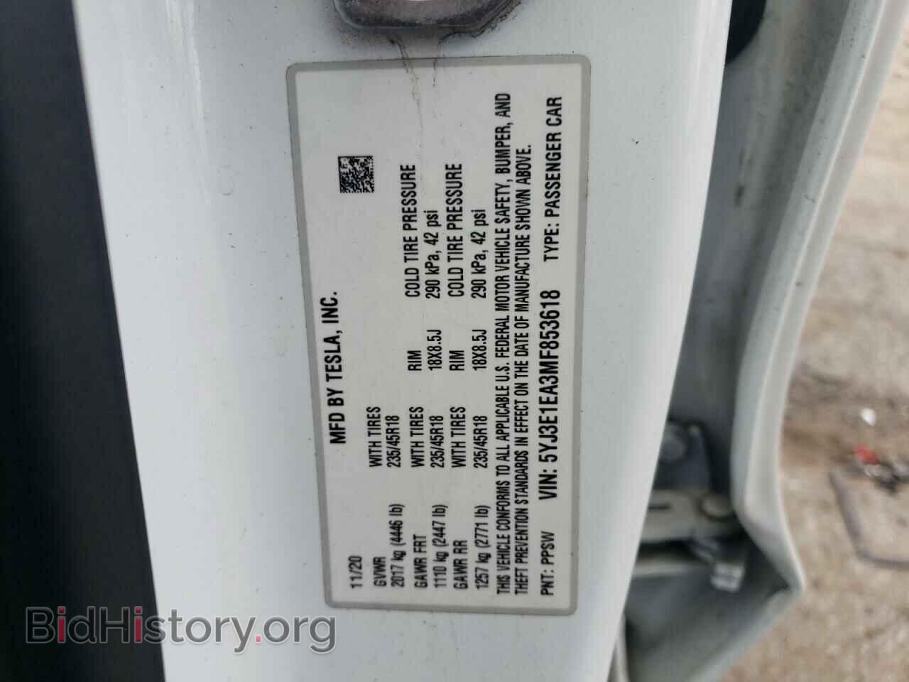 2021 TESLA MODEL 3 - VIN: 5YJ3E1EA3MF853618 - Photo 12