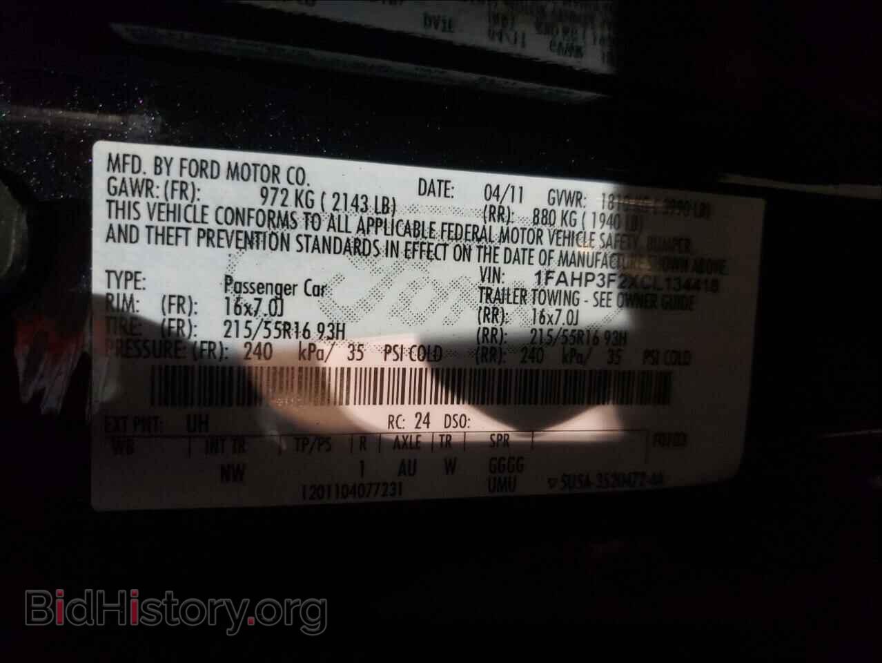 2012 FORD FOCUS - VIN: 1FAHP3F2XCL134418 - Фото 10
