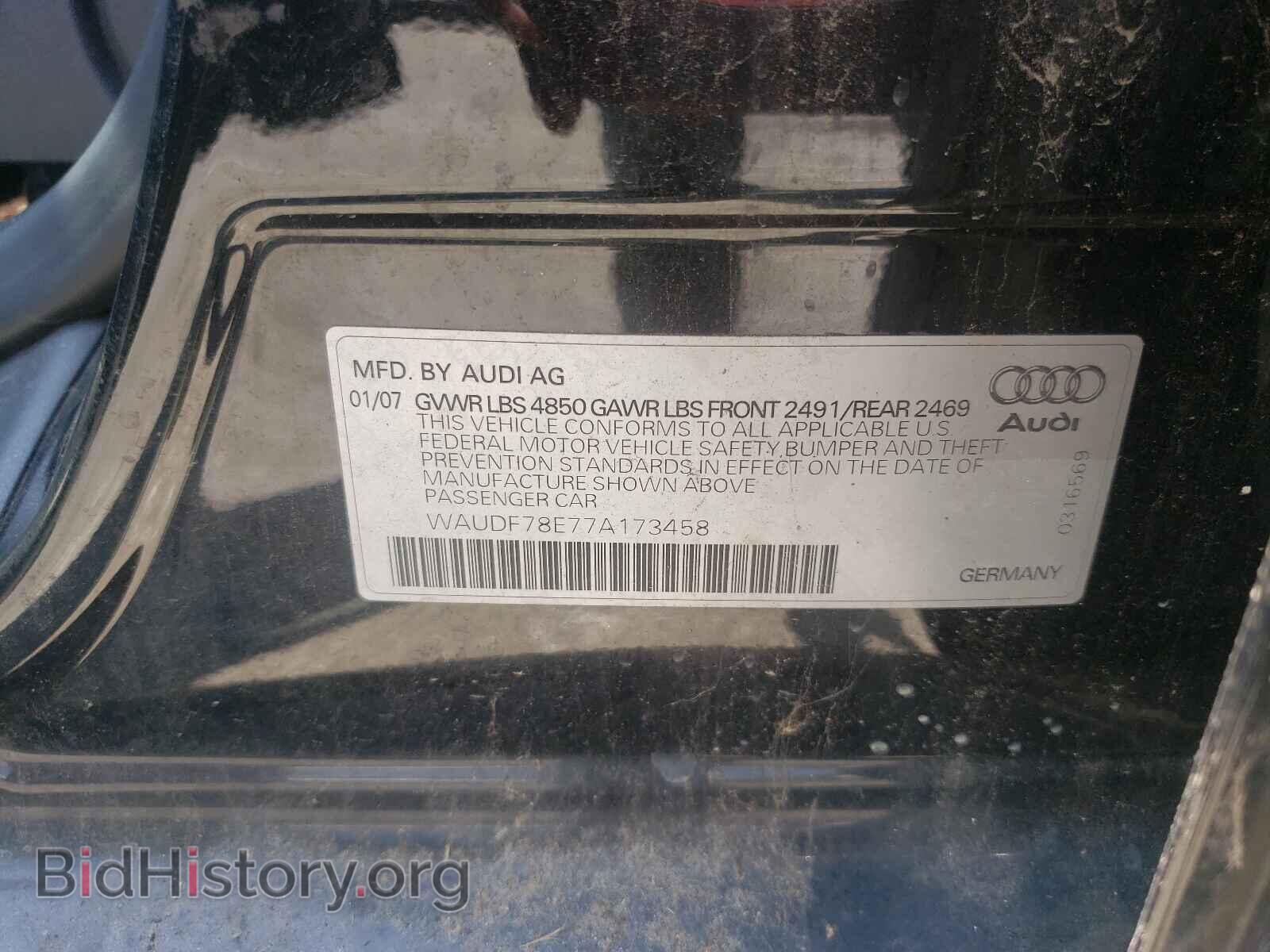 2007 AUDI A4 - VIN: WAUDF78E77A173458 - Фото 10