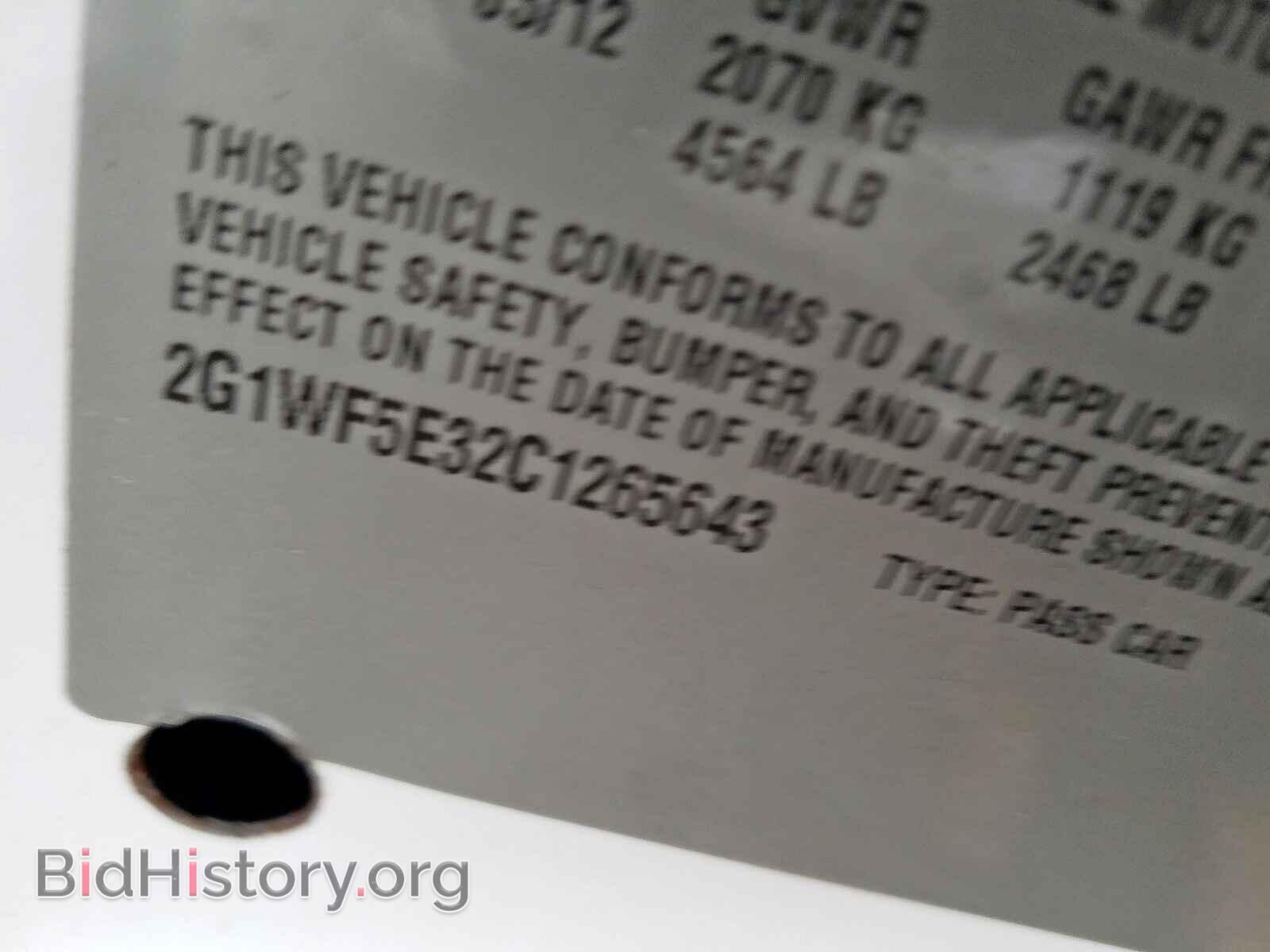 2012 CHEVROLET IMPALA - VIN: 2G1WF5E32C1265643 - Photo 10