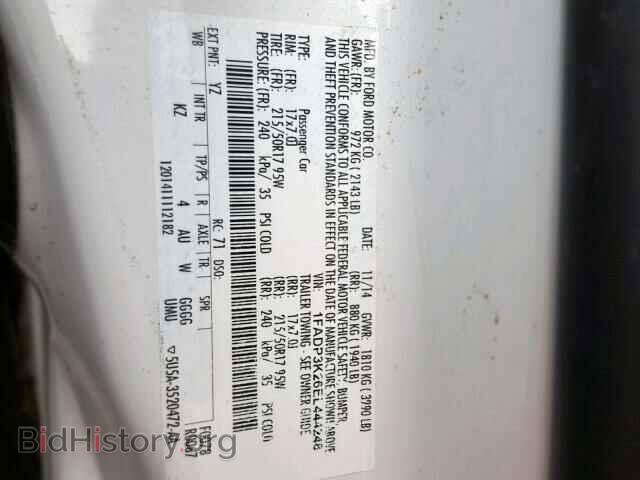 2014 FORD FOCUS - VIN: 1FADP3K26EL444248 - Фото 10