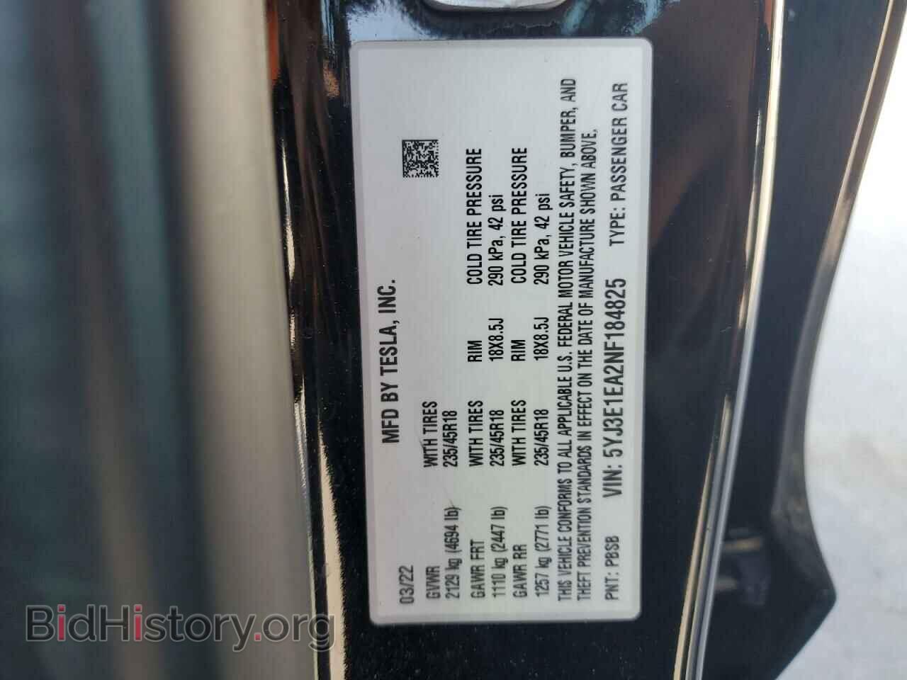 2022 TESLA MODEL 3 - VIN: 5YJ3E1EA2NF184825 - Фото 13