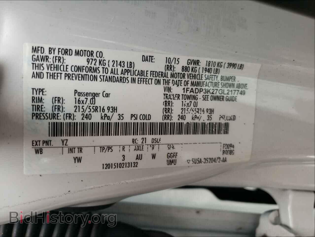 2016 FORD FOCUS - VIN: 1FADP3K27GL217749 - Фото 10