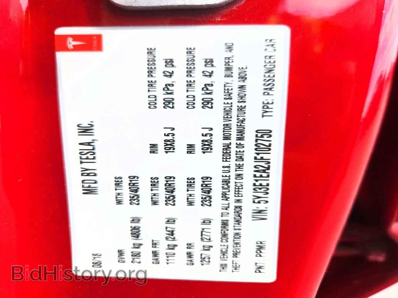 2018 TESLA MODEL 3 - VIN: 5YJ3E1EA2JF102750 - Photo 12
