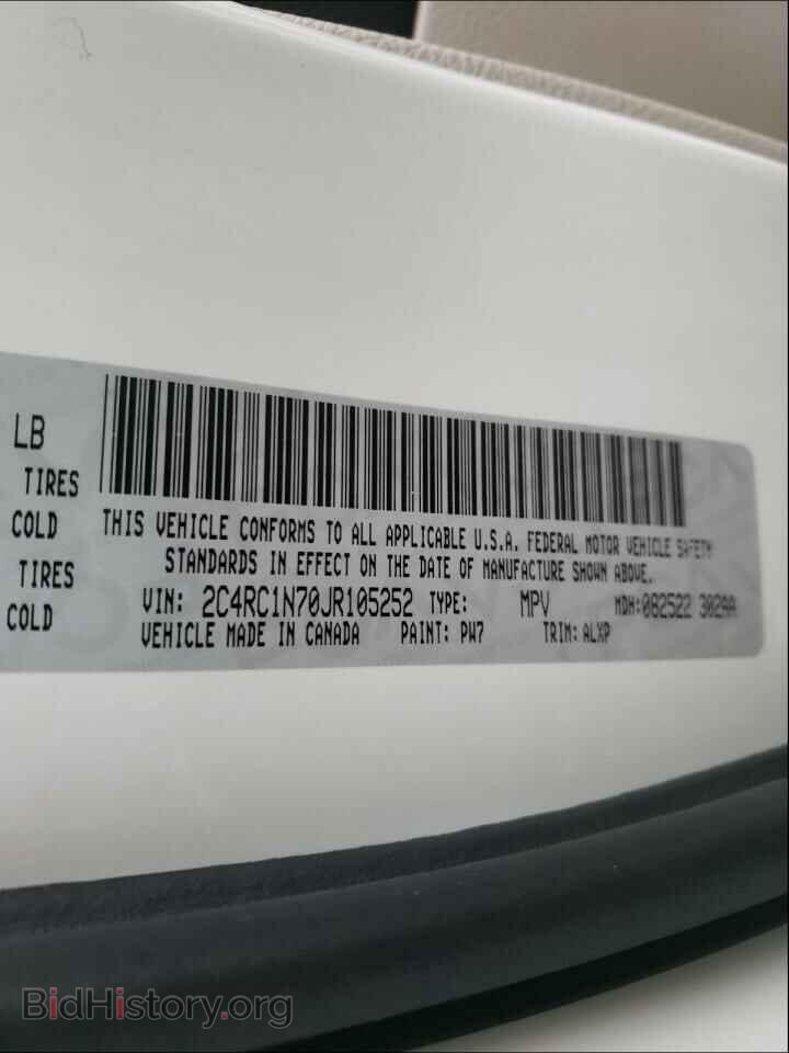 2018 CHRYSLER PACIFICA - VIN: 2C4RC1N70JR105252 - Фото 10