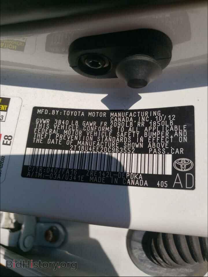 2013 TOYOTA COROLLA - VIN: 2T1BU4EE2DC963552 - Фото 10