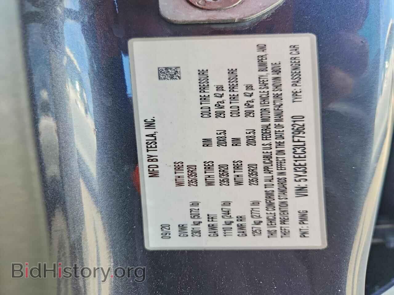 2020 TESLA MODEL 3 - VIN: 5YJ3E1EC3LF796210 - Photo 12