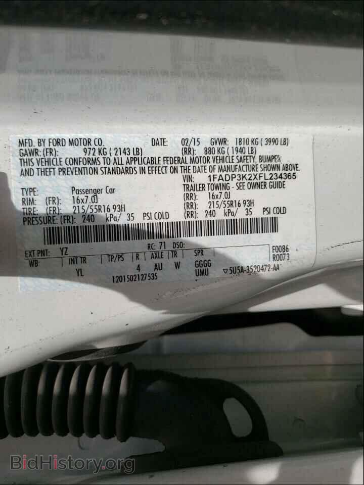 2015 FORD FOCUS - VIN: 1FADP3K2XFL234365 - Фото 10