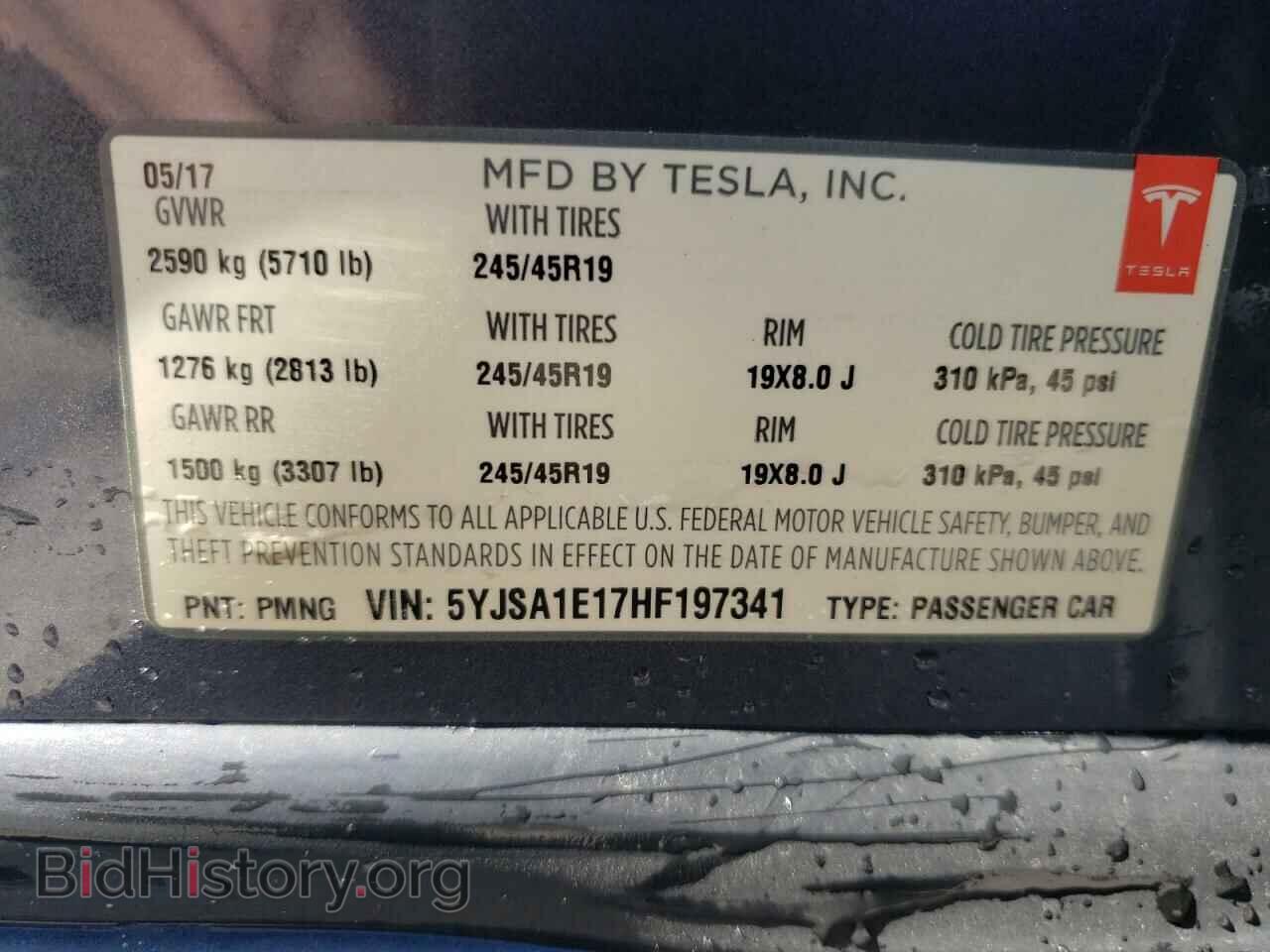 2017 TESLA MODEL S - VIN: 5YJSA1E17HF197341 - Photo 10
